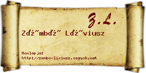 Zámbó Líviusz névjegykártya